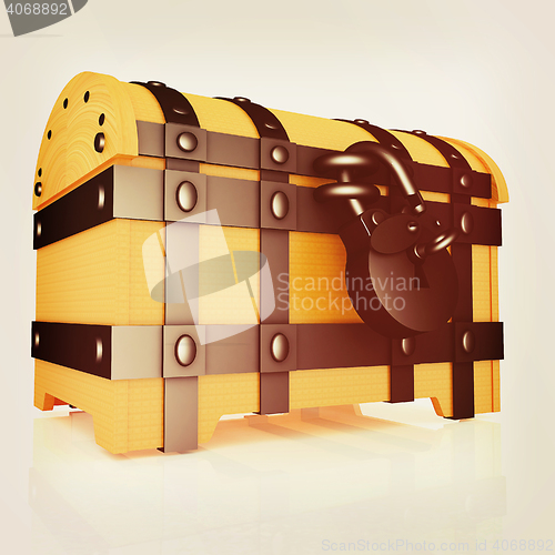 Image of The chest. 3D illustration. Vintage style.