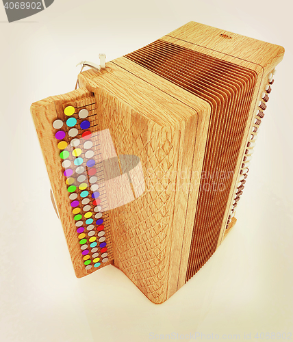 Image of Musical instrument - retro bayan. 3D illustration. Vintage style