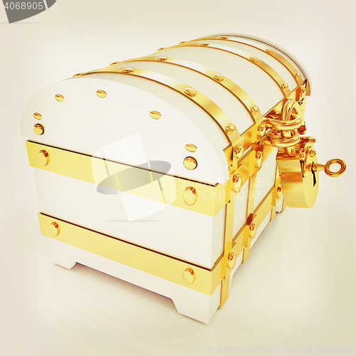 Image of The chest. 3D illustration. Vintage style.