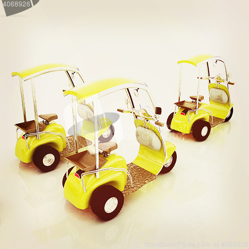 Image of scooters. 3D illustration. Vintage style.