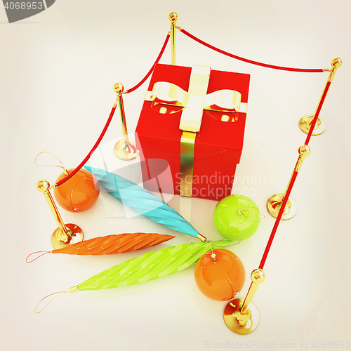 Image of Beautiful Christmas gifts. 3D illustration. Vintage style.