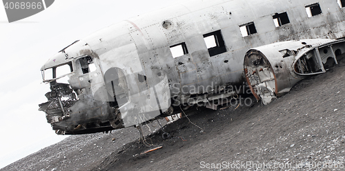 Image of The abandoned wreck of a US military plane on Southern Iceland