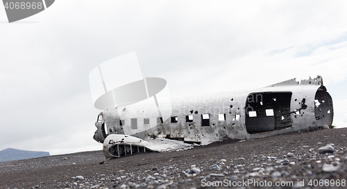 Image of The abandoned wreck of a US military plane on Southern Iceland