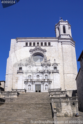 Image of Ancient Saint Mary Cathedral of Girona in Catalonia in Spain