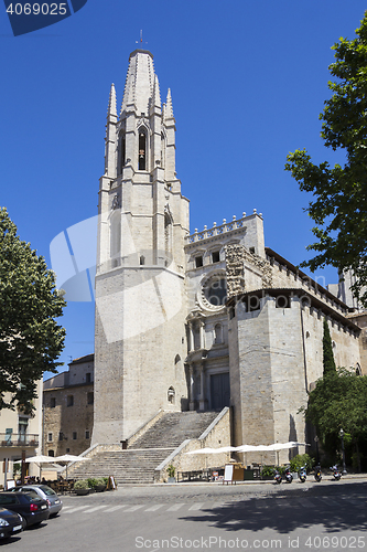 Image of Collegiate Church of Sant Feliu (Felix) in Girona, Catalonia, Sp