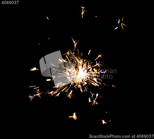 Image of Single bright festive New Year Christmas sparkler
