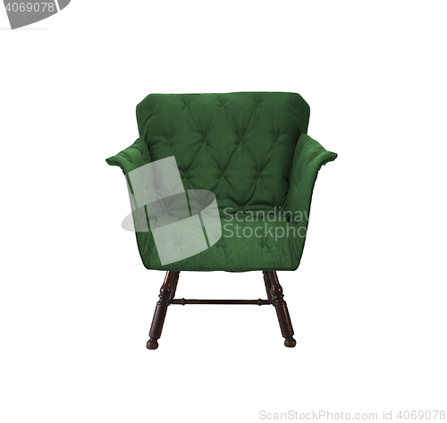 Image of green armchair isolated