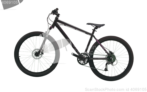 Image of  black mountain bike isolated