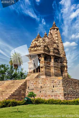 Image of Famous temples of  Khajuraho with sculptures, India