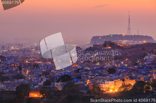 Image of Aerial view of Jodhpur in twilight