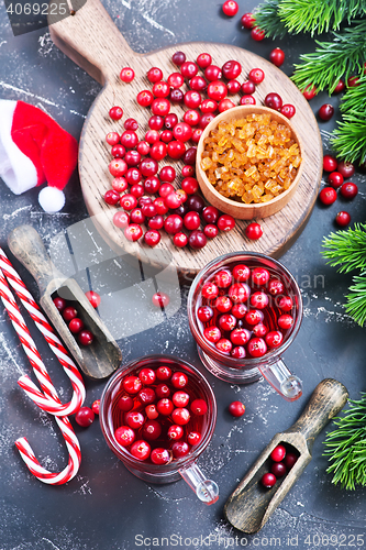 Image of cranberry drink and berries