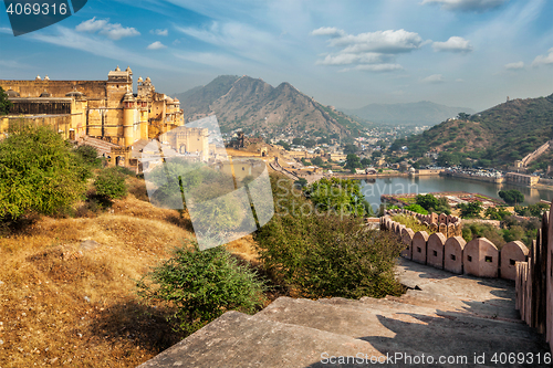 Image of View of Amer (Amber) fort, Rajasthan, India