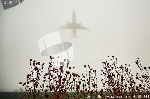 Image of Airplane in thick fog