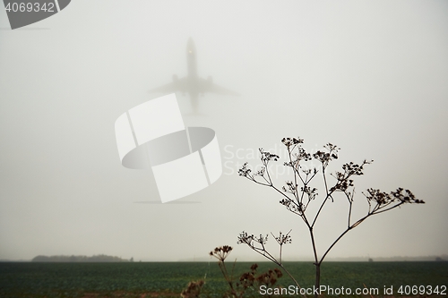 Image of Airplane in thick fog