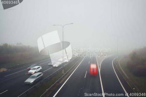 Image of Traffic in thick fog