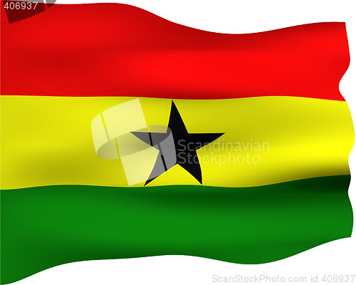 Image of 3D Flag of Ghana