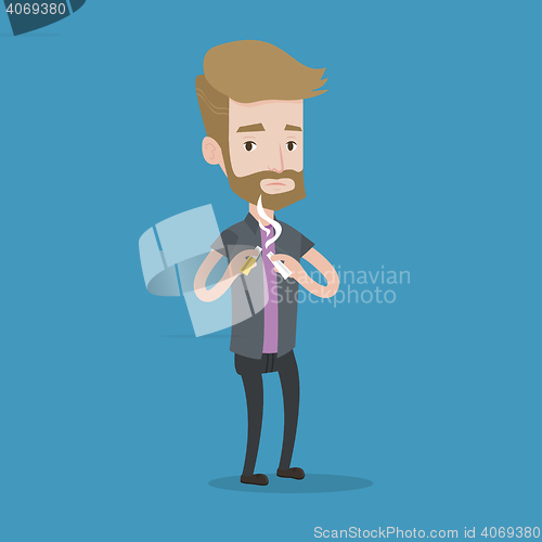 Image of Young man quitting smoking vector illustration.