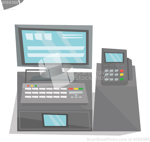 Image of Electronic cash register vector illustration.