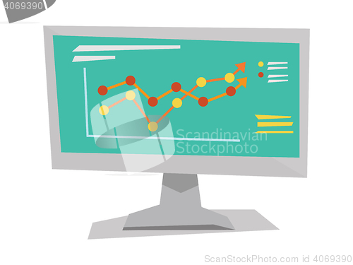 Image of Growing business graph on computer monitor