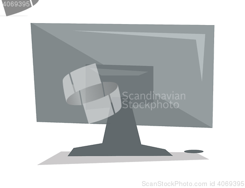 Image of Rear view of computer display vector illustration.