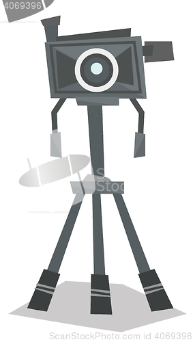 Image of Photo camera on tripod vector illustration.