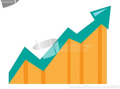 Image of Arrow pointing upwards vector illustration.