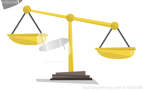 Image of Gold scales of justice vector illustration.