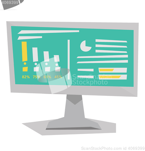 Image of Board with business charts vector illustration.