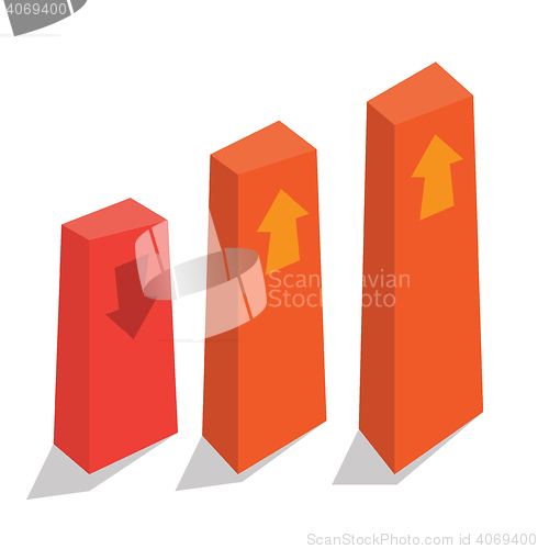 Image of Bar chart with up and down arrows.