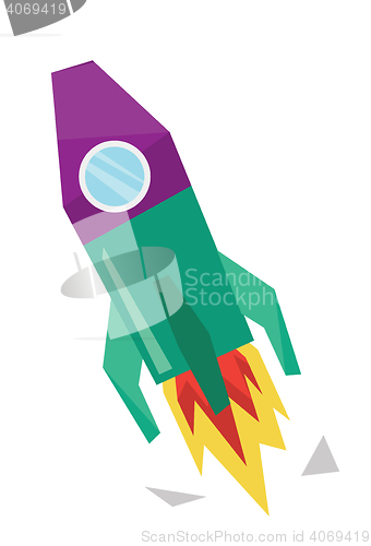 Image of Rocket launch vector illustration.