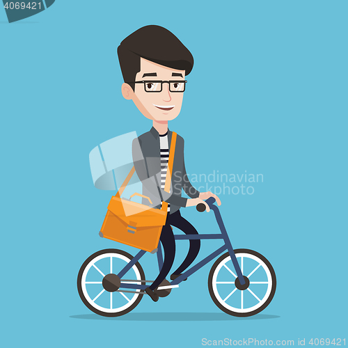 Image of Man riding bicycle vector illustration.