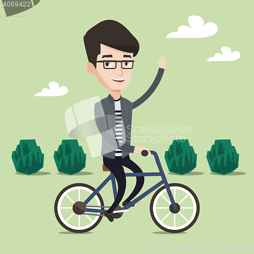 Image of Man riding bicycle vector illustration.