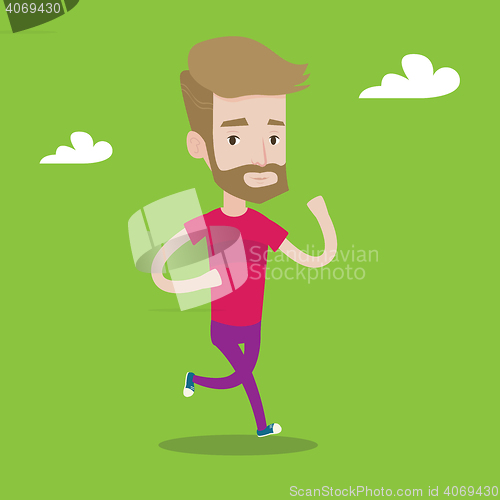 Image of Young man running vector illustration.
