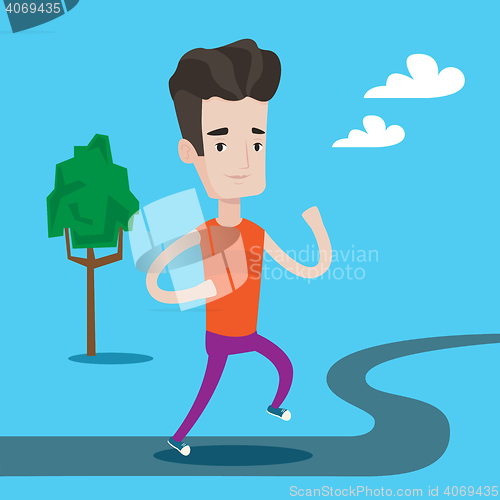 Image of Young man running vector illustration.