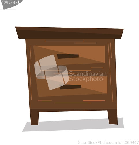 Image of Brown bedside table vector illustration.