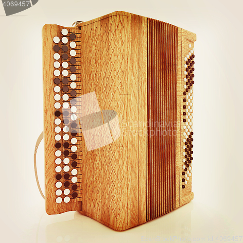 Image of Musical instrument - retro bayan. 3D illustration. Vintage style