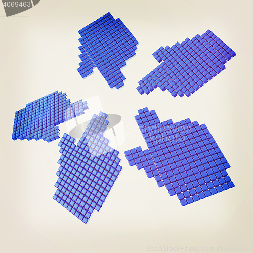 Image of Link selection computer mouse cursor on white background. 3D ill