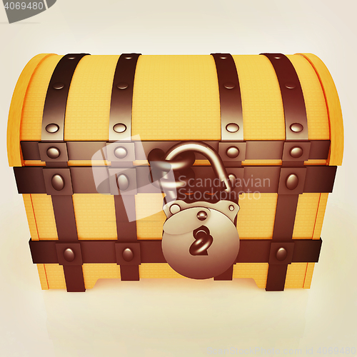 Image of The chest. 3D illustration. Vintage style.