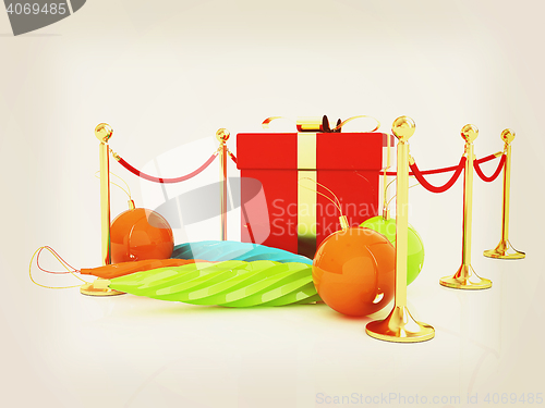 Image of Beautiful Christmas gifts. 3D illustration. Vintage style.