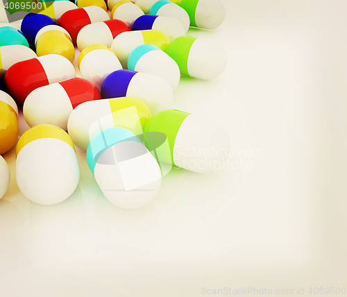 Image of Tablets background with space for your text. 3D illustration. 3D