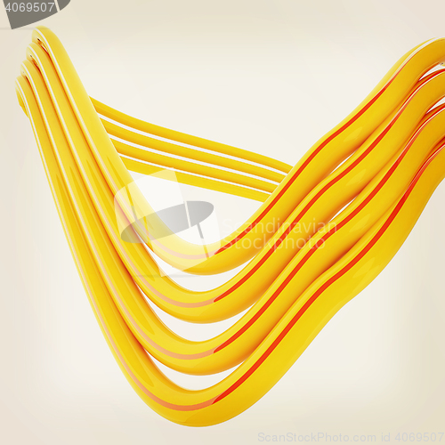 Image of Cables for high tech connect. 3D illustration. Vintage style.