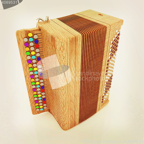 Image of Musical instrument - retro bayan. 3D illustration. Vintage style