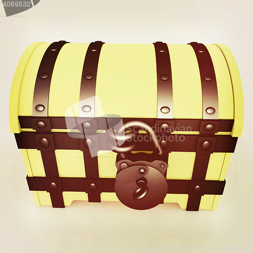 Image of The chest. 3D illustration. Vintage style.