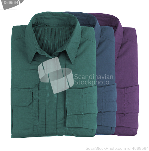 Image of Stack colorful shirts