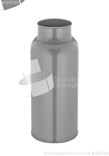 Image of empty transparent metal bottle