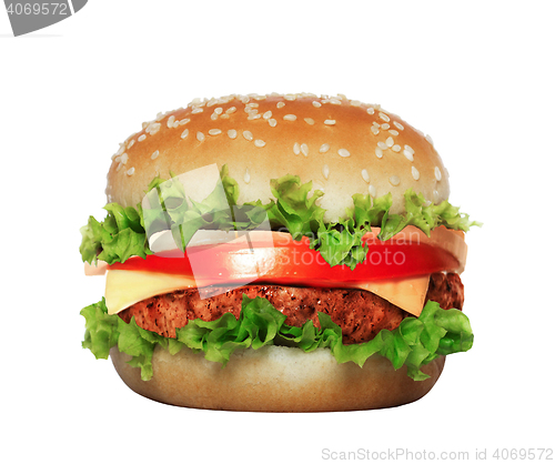 Image of  burger with beef patty
