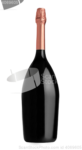 Image of champagne bottle isolated on white