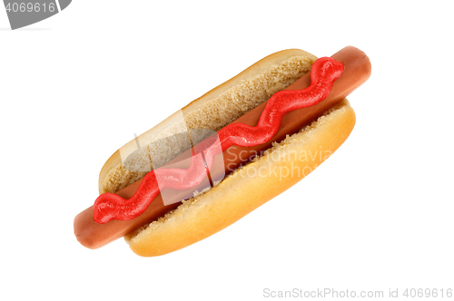 Image of Close-up image of a hotdog