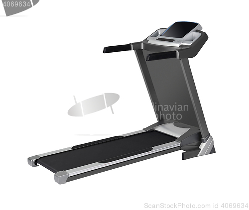 Image of Side view of treadmill isolated