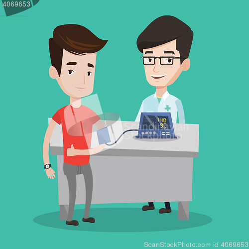 Image of Blood pressure measurement vector illustration.